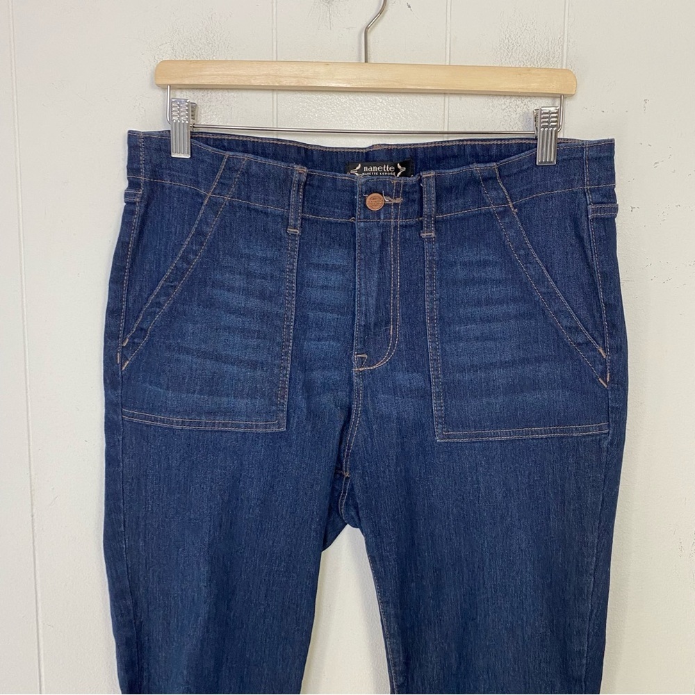 Nanette Nanette Lepore Women’s Denim Blue Belle High Rise Crop Boot Jeans Sz 10P - Picture 3 of 9